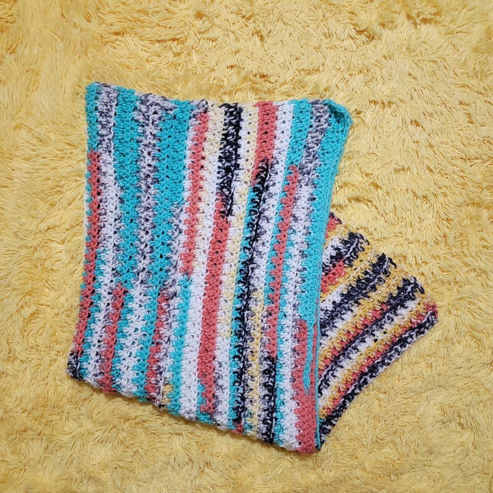Handmade Crochet Blanket Afghan Beautiful Southwest Colors - Picture 14 of 16